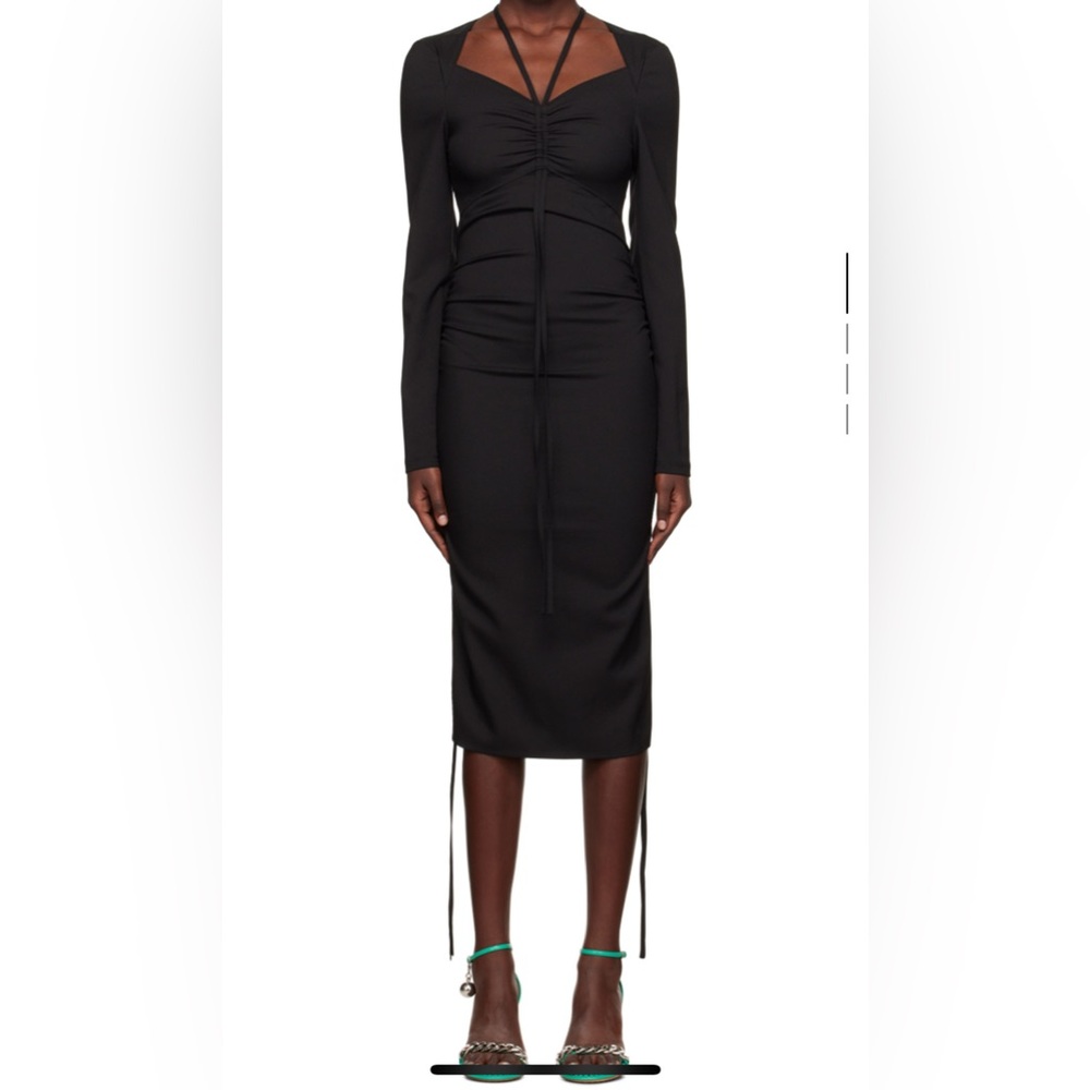 J KOO Black Cutout Midi Dress